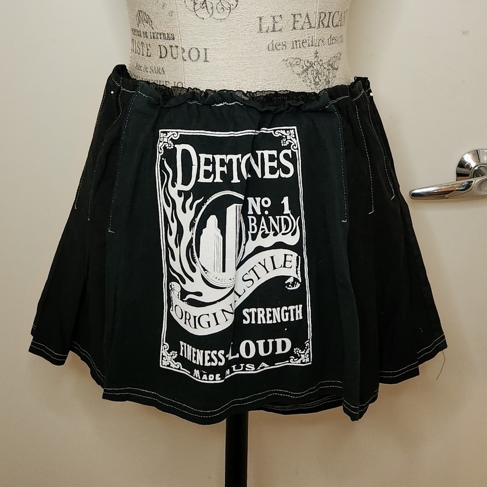 Vintage Handmade Deftones Mini Skirt